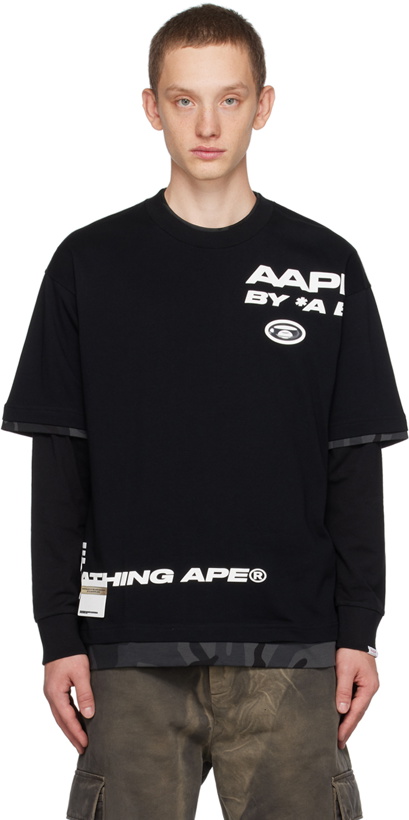 Photo: AAPE by A Bathing Ape Black Appliqué T-Shirt