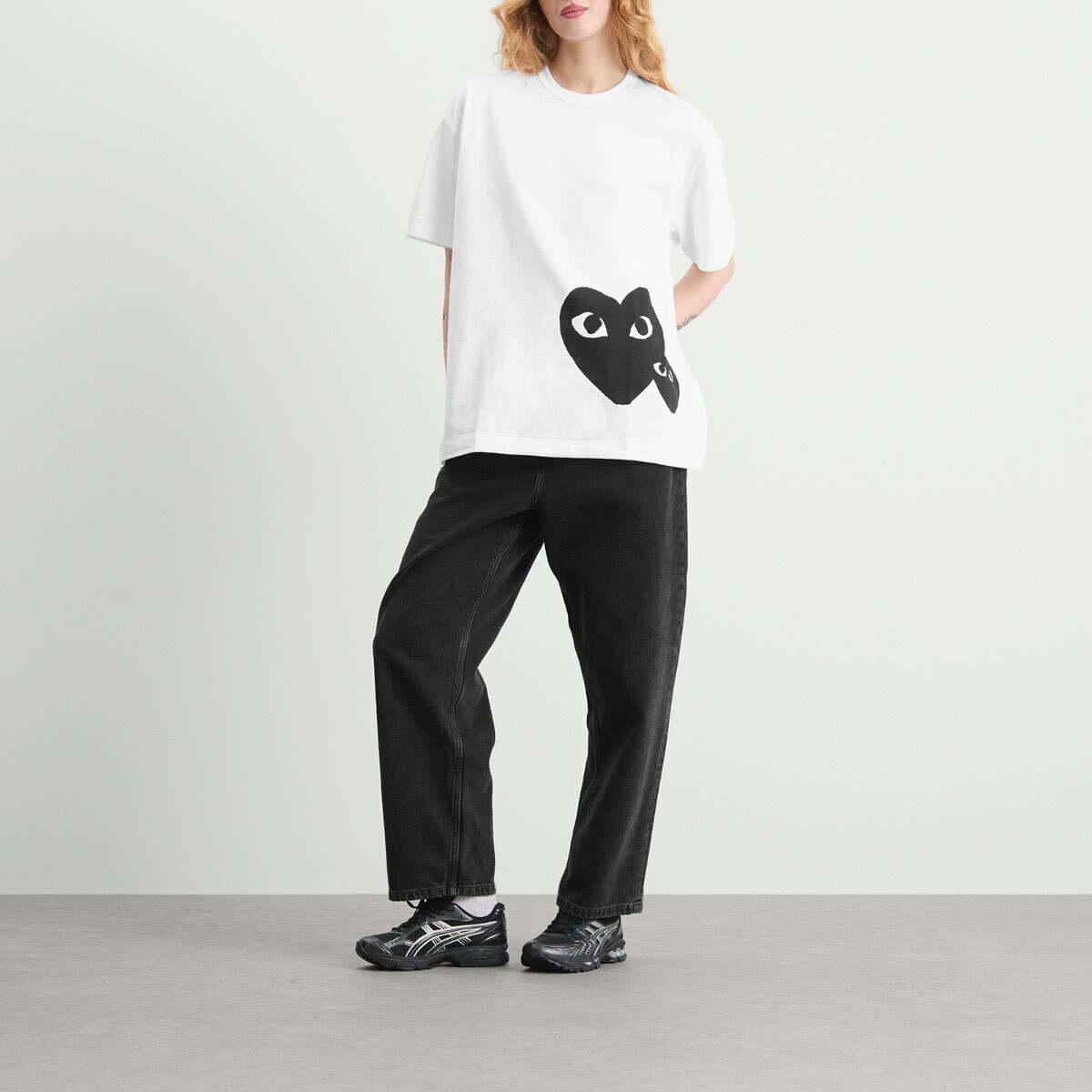 Comme des Garçons Play U T-SHIRT LOGO PRINT KNIT in White