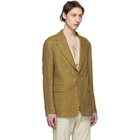 Dries Van Noten Brown and Yellow Bareno Blazer