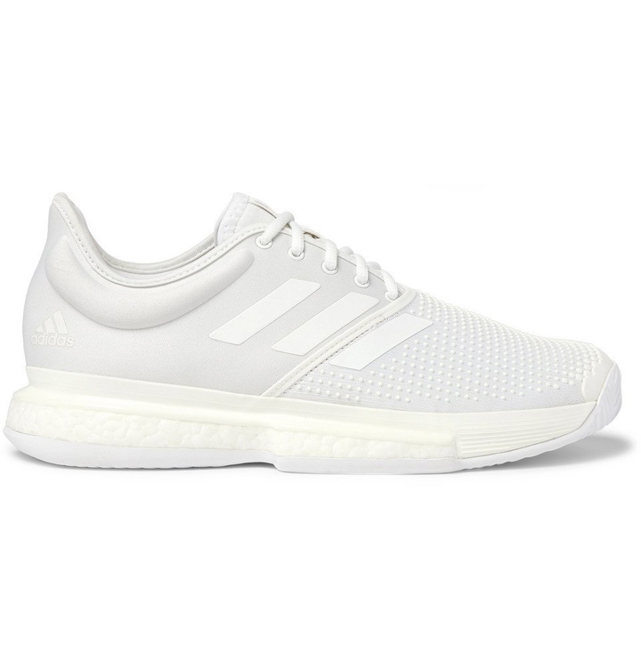 Photo: Adidas Sport - Parley Sole Court Boost Neoprene Sneakers - White