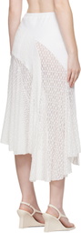 Pushbutton White Lace Trim Mermaid Midi Skirt