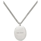 Isabel Marant Silver Chain Link Oval Pendant Necklace