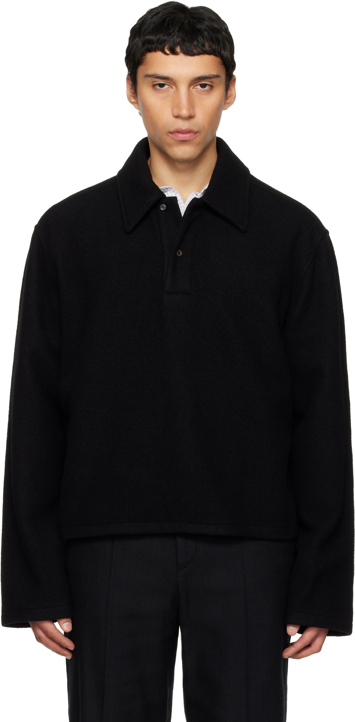 Rier Black Fleece Polo