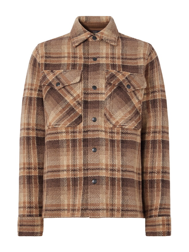 Photo: RRL - Checked Jacquard-Knit Wool Jacket - Brown