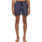 Etro Navy Paisley Swim Shorts