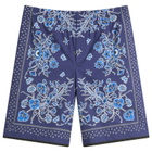 Gucci Men's Flower Bandana Print Shorts in Blue