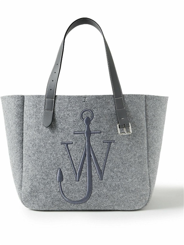Photo: JW Anderson - Logo-Embroidered Leather-Trimmed Felt Tote Bag