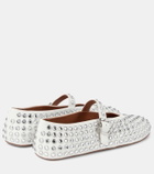 Alaïa Crystal-embellished leather ballet flats