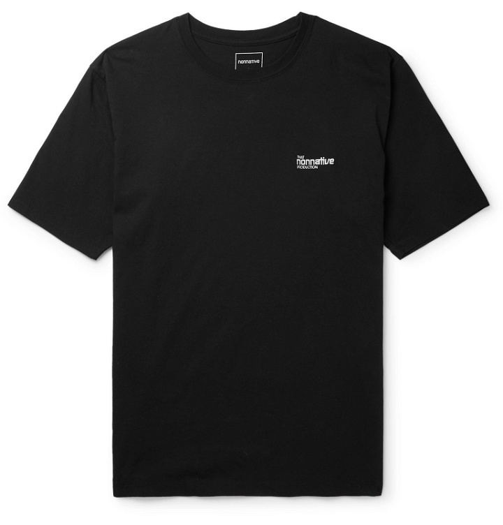 Photo: nonnative - Logo-Embroidered Cotton-Jersey T-Shirt - Black