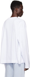Dries Van Noten White Crewneck Long Sleeve T-Shirt