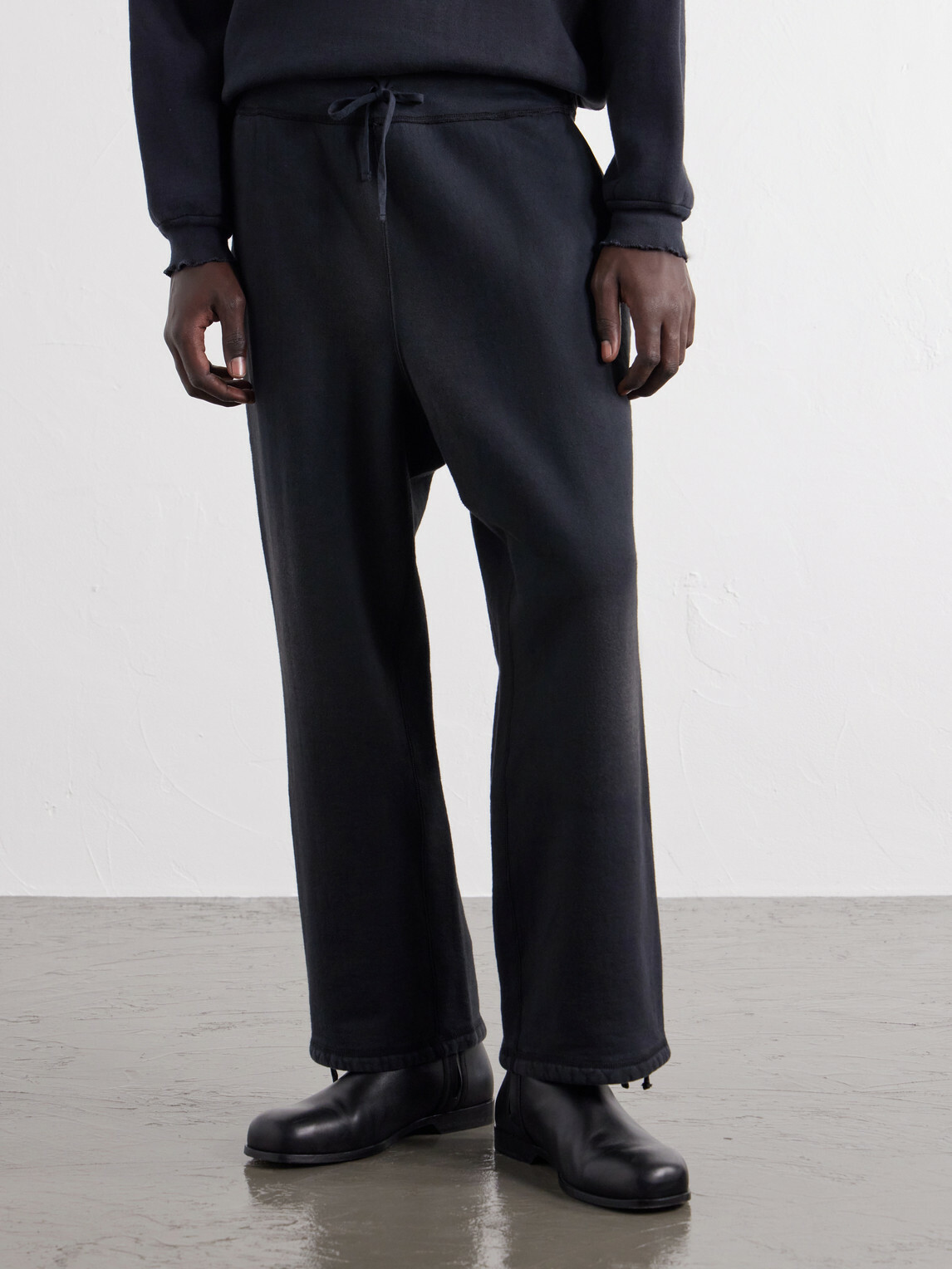 A.PRESSE - Straight-Leg Cotton-Jersey Sweatpants - Black
