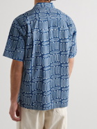 Universal Works - Convertible-Collar Printed Cotton-Poplin Shirt - Blue