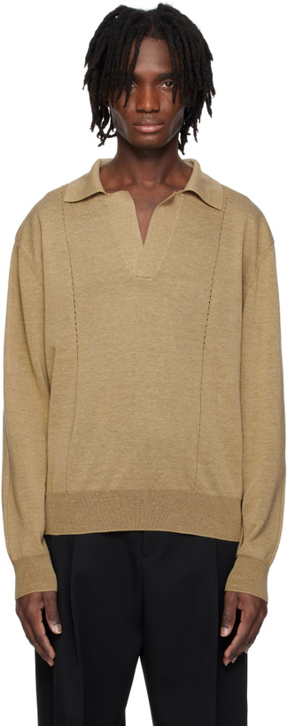 Photo: RECTO Beige Vintage Daddy Knit Polo