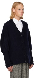 rito structure Navy Puff Sleeve Cardigan