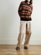 MANAAKI - Rongo Jacquard-Knit Merino Wool and Cashmere-Blend Sweater - Brown
