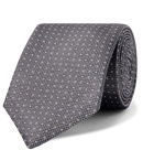 Kingsman - Drake's 8cm Polka-Dot Silk-Jacquard Tie - Gray