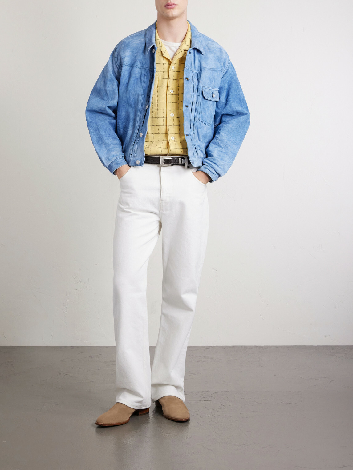 Visvim - Carrow Convertible-Collar Checked Wool Shirt - Yellow