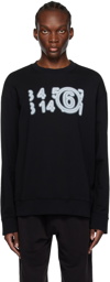 MM6 Maison Margiela Black Printed Sweatshirt