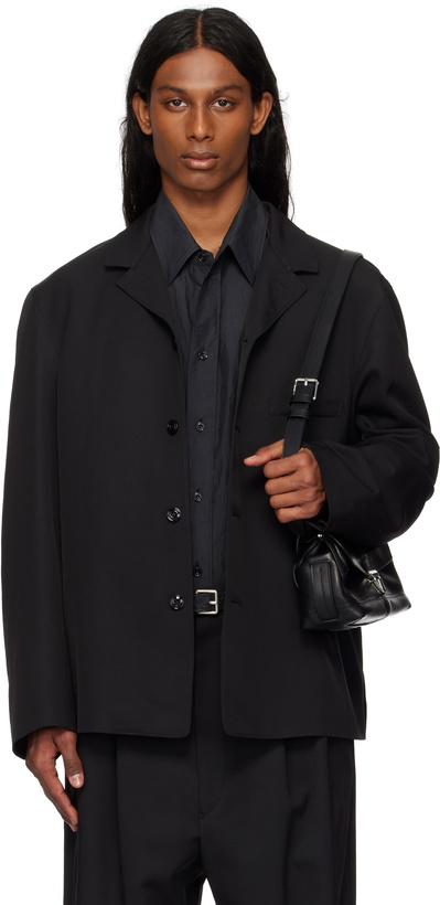 Photo: LEMAIRE Black Tailored Shirt Jacket