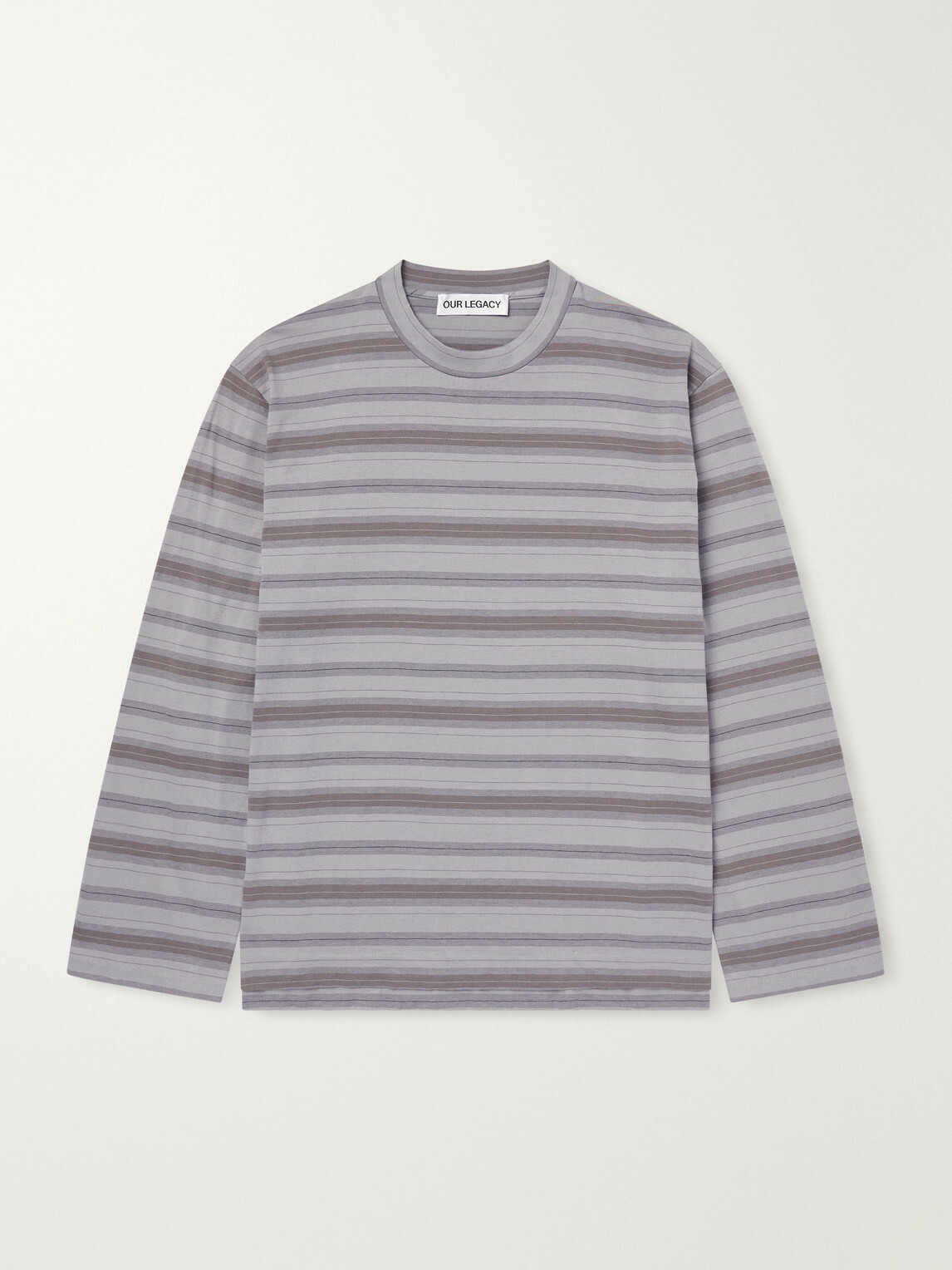 Our Legacy - Striped Cotton-Jersey T-Shirt - Gray