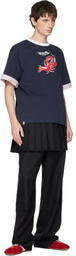 Charles Jeffrey LOVERBOY Navy Turn Up T-shirt