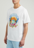 Casablanca Surf Trip Printed Cotton T-shirt White