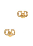Valentino Garavani Vlogo Crystal-embellished Stud Earrings - Gold - One Size