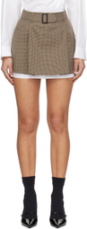 Juun.J Brown Layered Miniskirt