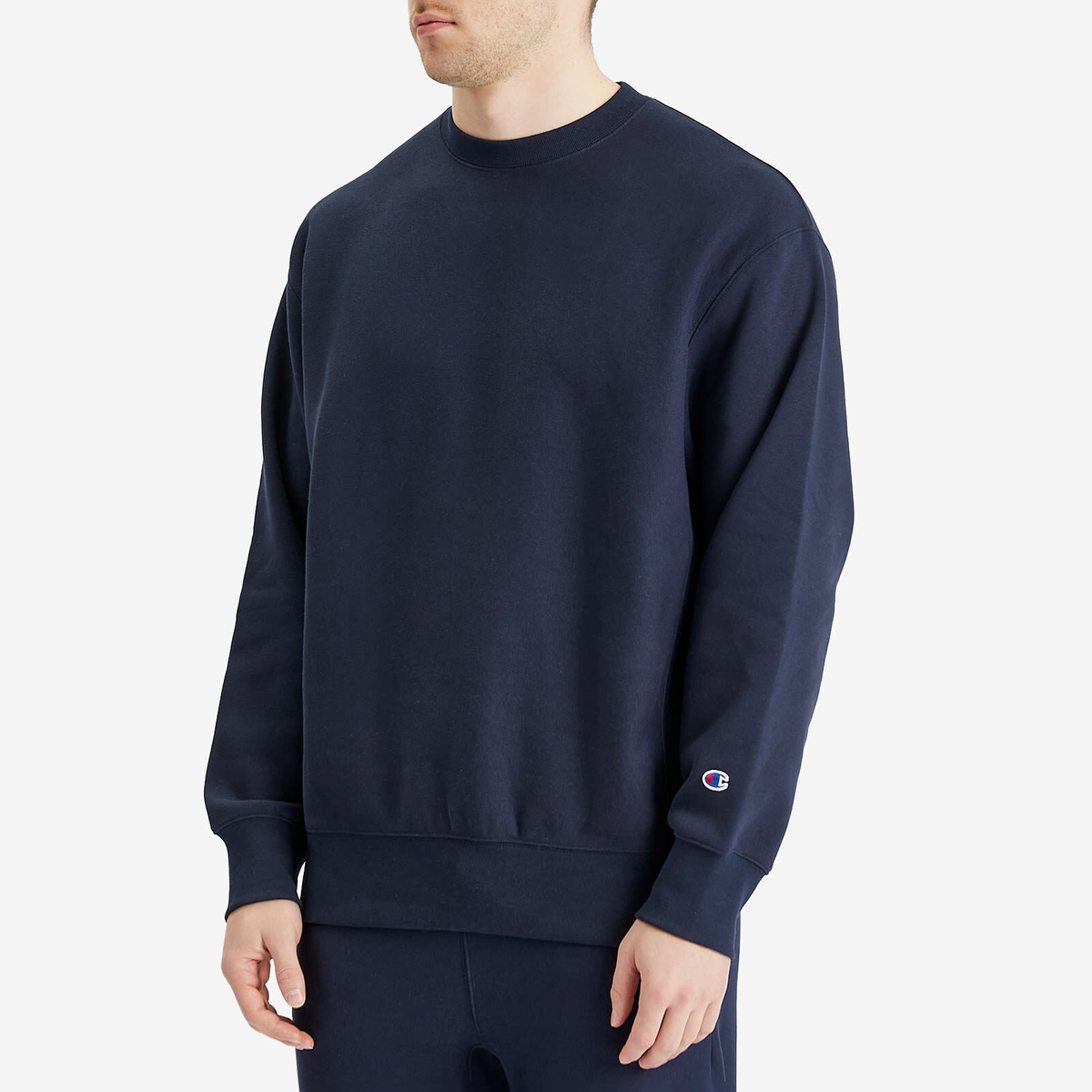 Champion Men's Reverse Weave Fleece Sweatshirt in Blue Champion