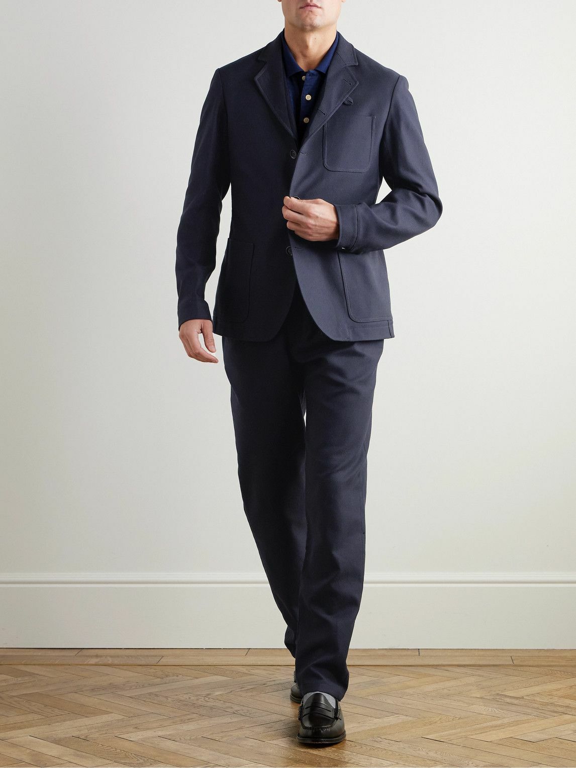 Oliver Spencer - Solms Textured-Cotton Blazer - Blue