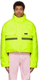 VETEMENTS Yellow Insulated Cropped Reflector Jacket
