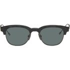 Thom Browne Black Acetate & Titanium Oval Sunglasses