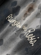 RRR123 - Gym Bag Faster Flight Paint-Splattered Cotton-Jersey Sweatpants - Black