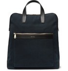 Paul Smith - Leather-Trimmed Canvas Tote Bag - Blue