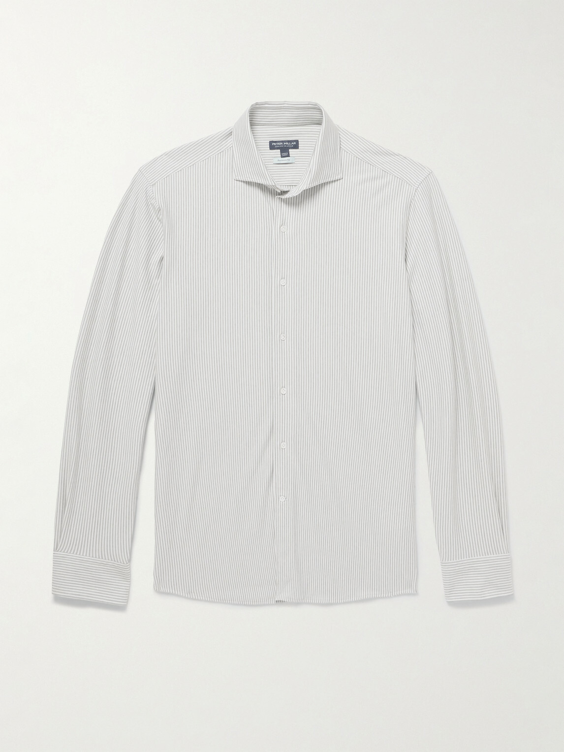 Peter Millar - Excursionist Flex Slim-Fit Striped Cotton-Blend Shirt - Gray
