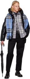 Burberry Blue 'The Classic Check' Scarf
