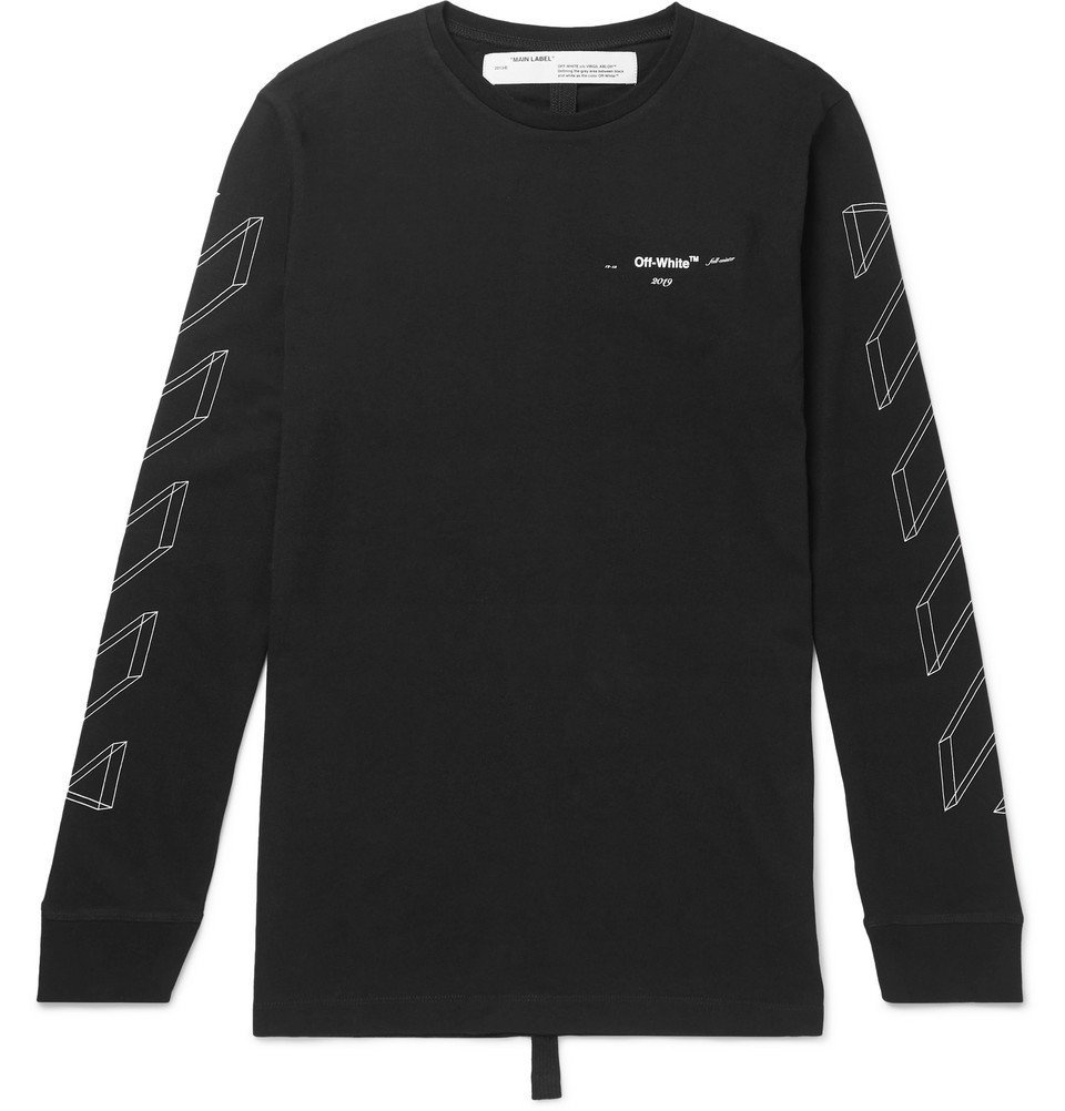 Off-White - Logo-Print Cotton-Jersey T-Shirt - Men Black