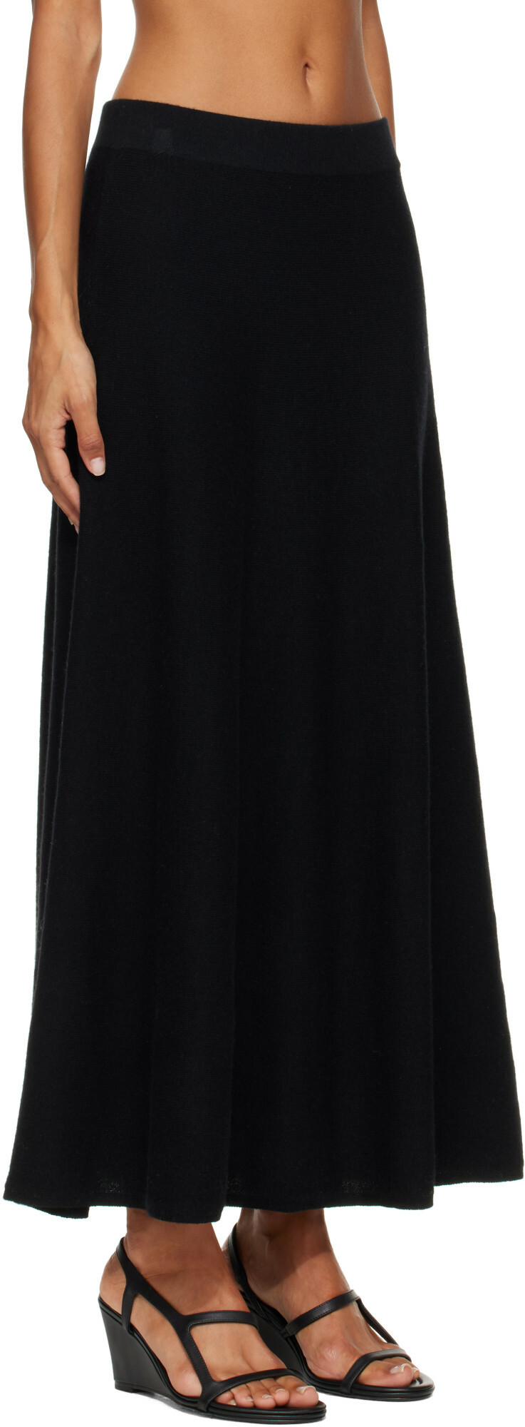 LISA YANG Black Torie Midi Skirt