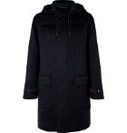 Ermenegildo Zegna - Nubuck-Trimmed Cashmere Hooded Coat - Blue