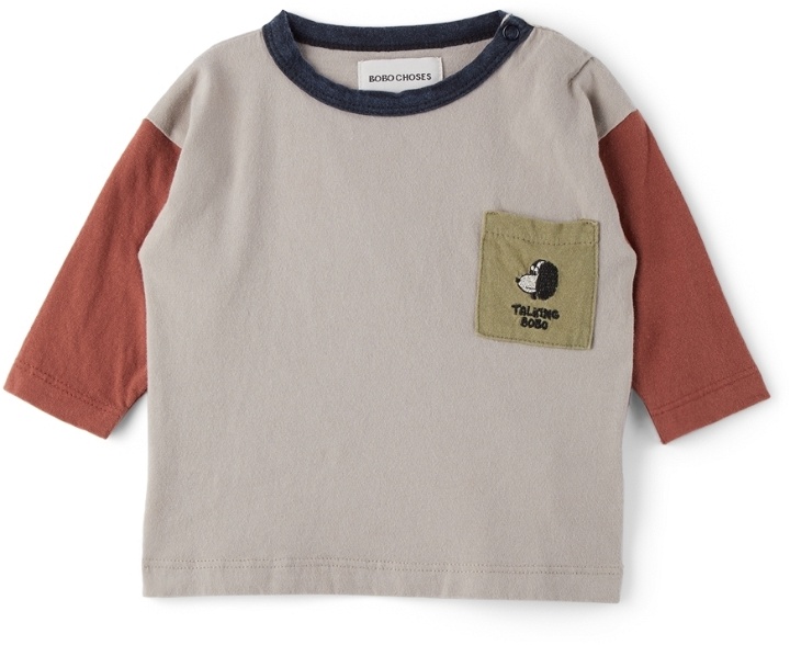 Photo: Bobo Choses Baby Grey & Brown Doggie Long Sleeve T-Shirt