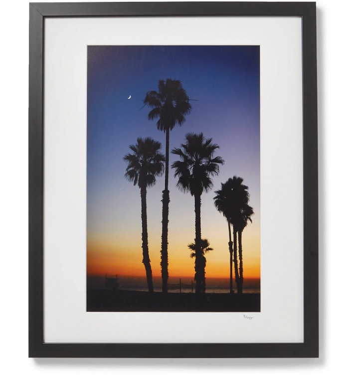 Photo: Sonic Editions - Framed 2018 Stephen Albanese LA Sunset Print, 16" x 20" - Blue