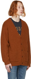 Nudie Jeans Orange Alpaca & Wool Kent Cardigan