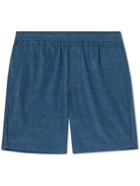Folk - Assembly Straight-Leg Checked Cotton-Corduroy Shorts - Blue