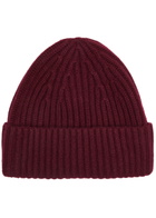 Lisa Yang Martigny Ribbed Cashmere Beanie - Burgundy - One Size