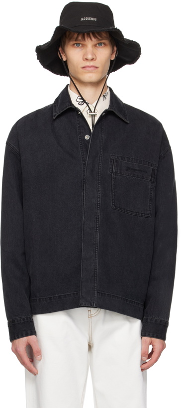 Photo: JACQUEMUS Black Les Classiques 'La chemise de-Nîmes' Denim Shirt