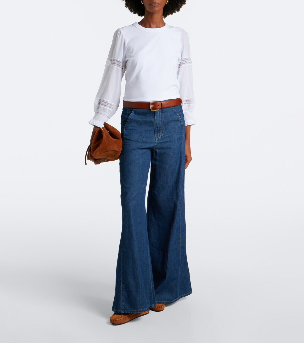 Veronica Beard Bellamie lace-trimmed cotton-blend top