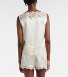 Dôen Iona lace-trimmed silk shorts