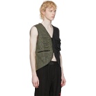 Worstok Black and Green Waxed Utility Vest