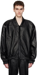 Situationist Black YASPIS Edition Faux-Leather Bomber Jacket