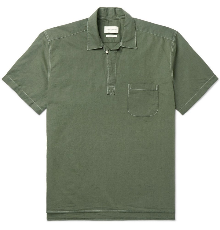 Photo: Oliver Spencer - Yarmouth Linen and Cotton-Blend Half-Placket Shirt - Green